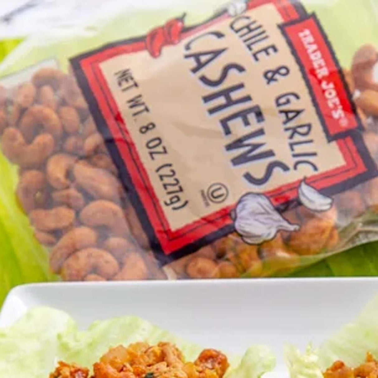 Trader Joe's Chile & Garlic Cashews Savory Snack 8 oz