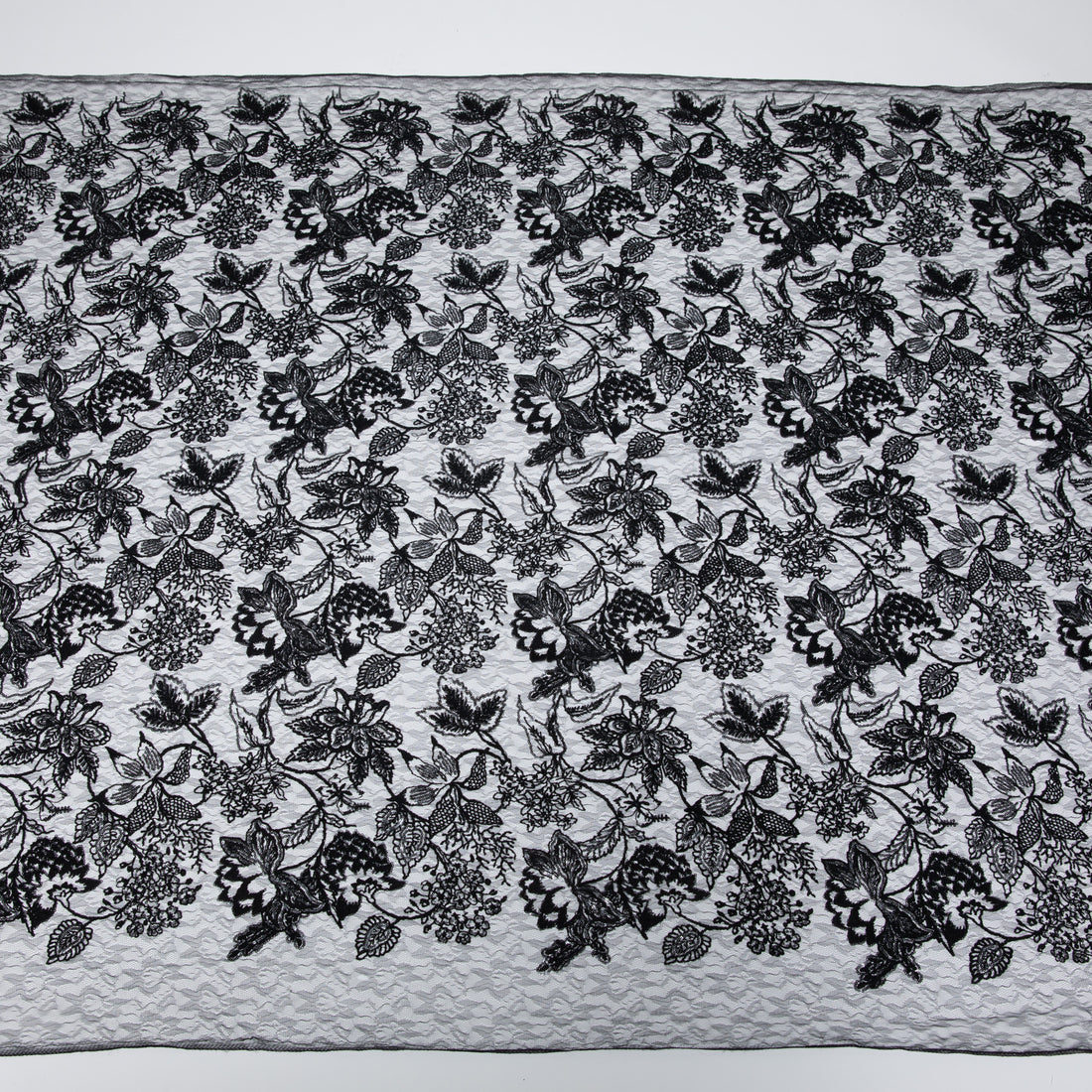 1 Yard 52/54" Wide Tulle Lace Fabric Embroidered with Gorgeous Floral Design Bridal & Costume Fabric