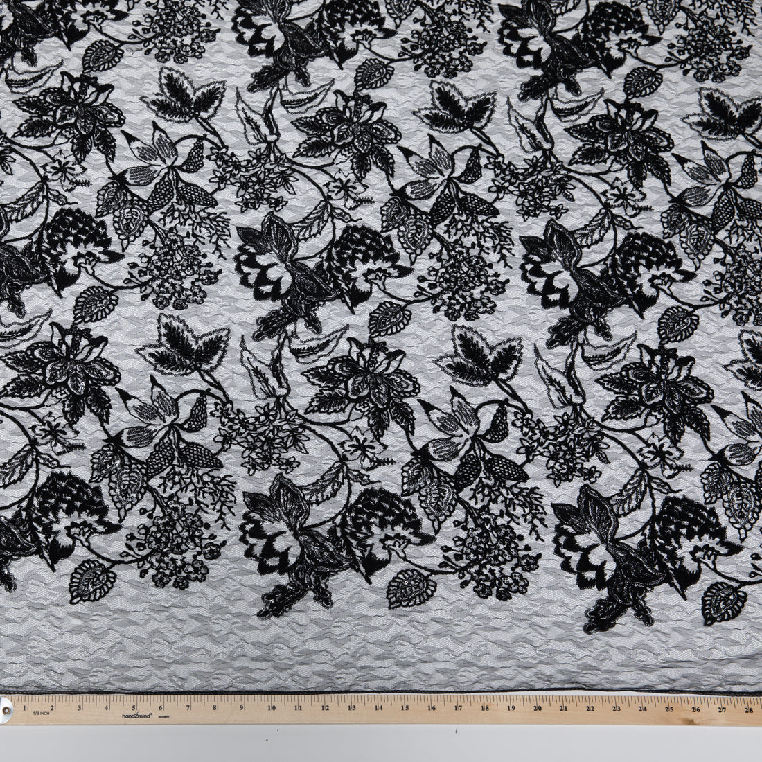 1 Yard 52/54" Wide Tulle Lace Fabric Embroidered with Gorgeous Floral Design Bridal & Costume Fabric