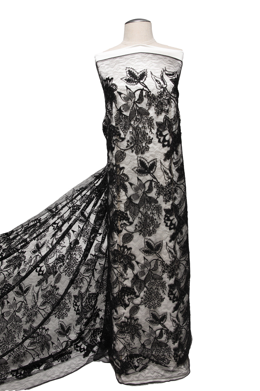 1 Yard Tulle Lace Fabric Embroidered Sequins Ornate Design Elegant Look 50" Wide