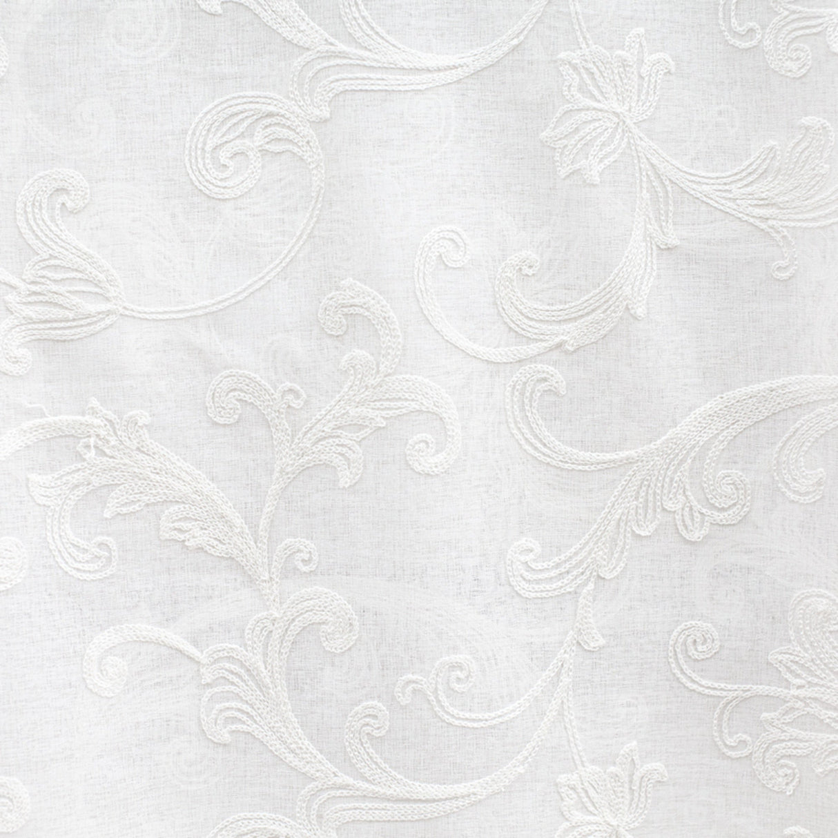 Lana Fabric Polyester Fabric - Embroidered Floral Sheer, 110" Width (1 Yard)