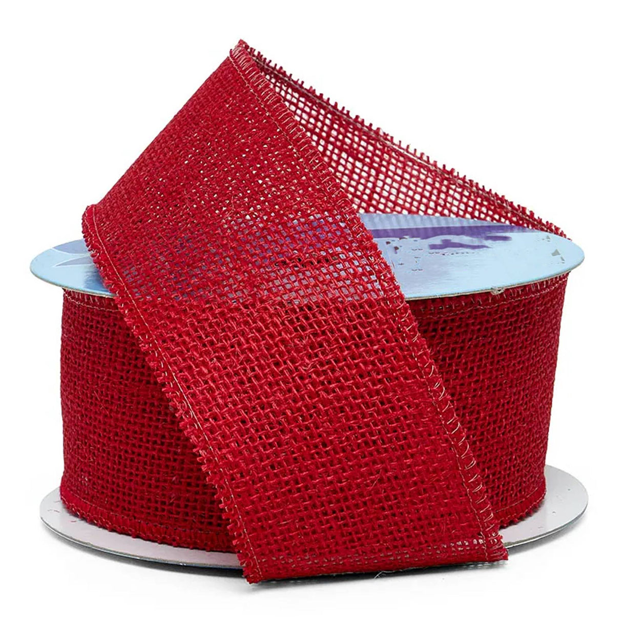 Burlap Wired Ribbon 2 1/2 '' X 10 yd Red Color 1 / ROLL