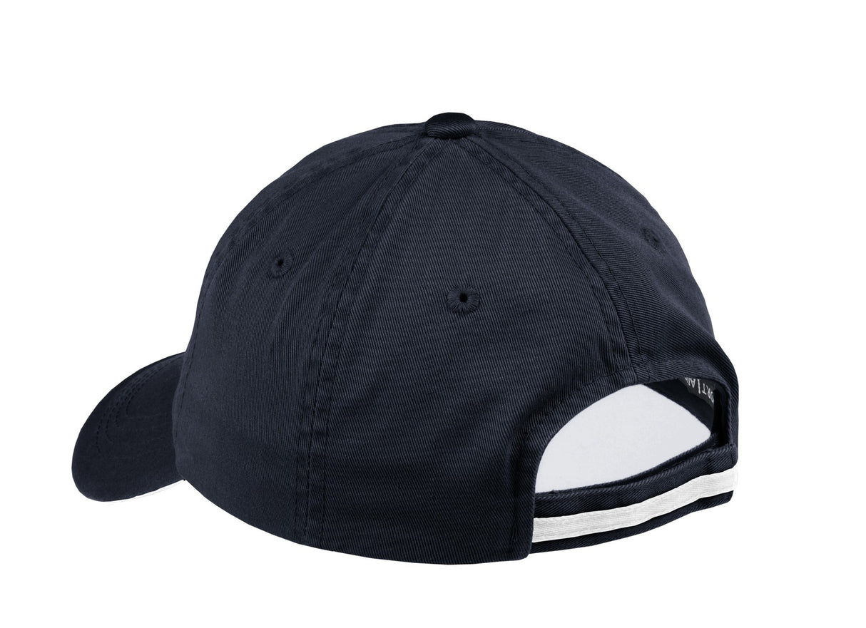 Sandwich Bill Cap with Striped Closure