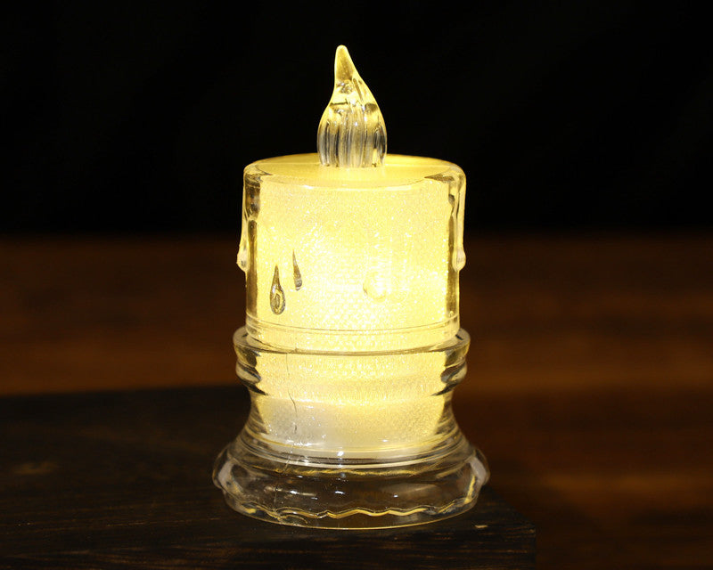 Clear Sparkly LED Flameless Decoration Candles 3 x 1.75 Pack of 12