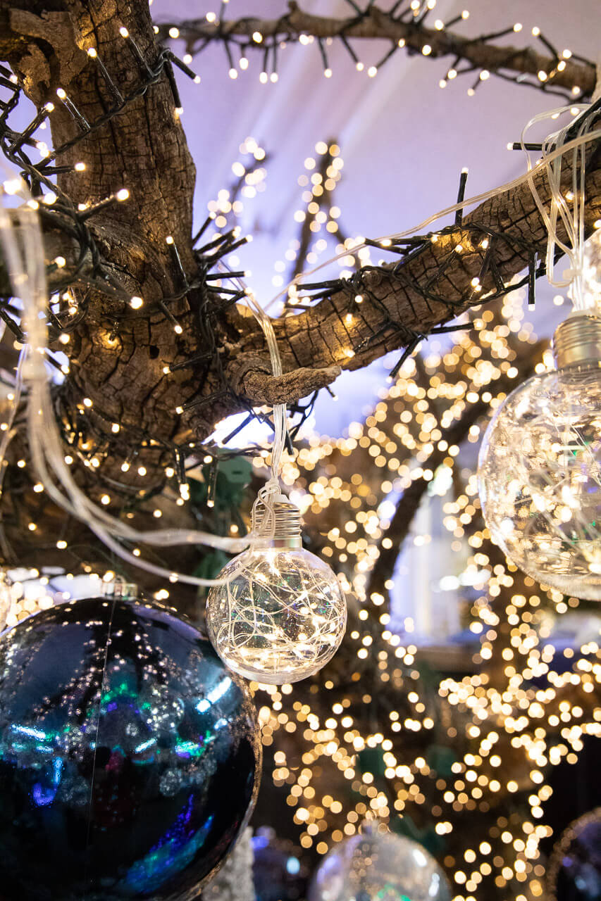 LED String Lights with Clear Balls - 4” Orbs