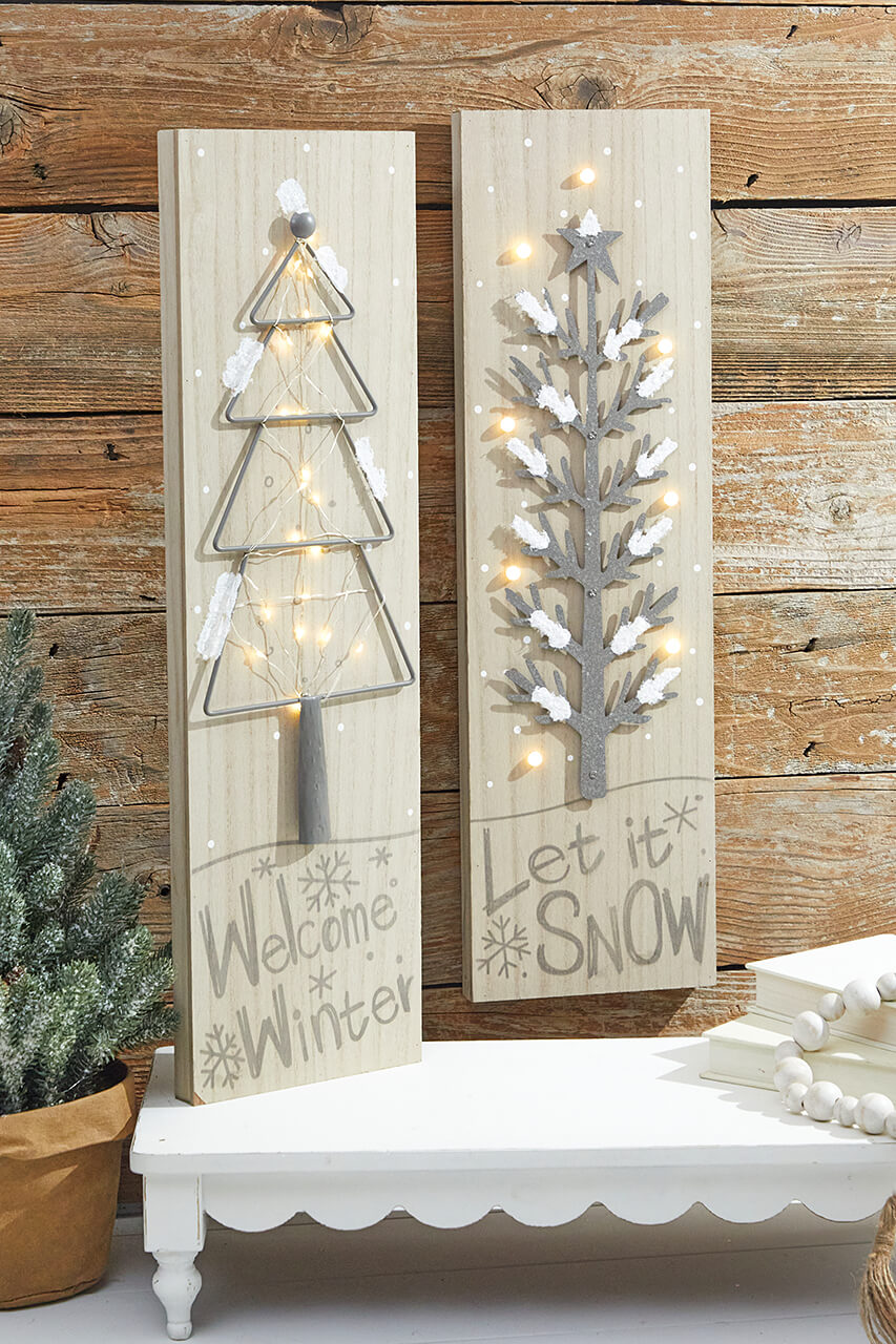24” LED Holiday Tree Wall Decor