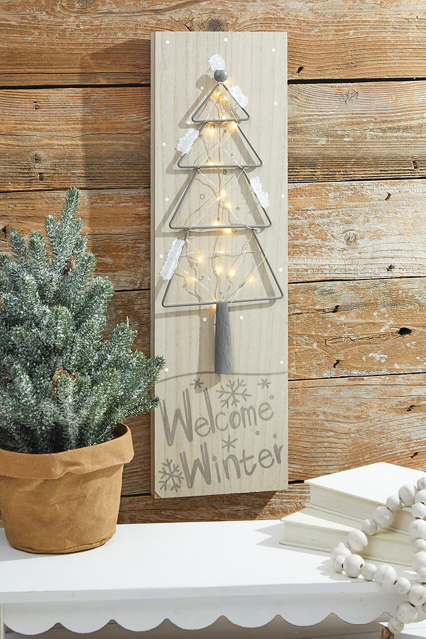 24” LED Holiday Tree Wall Decor