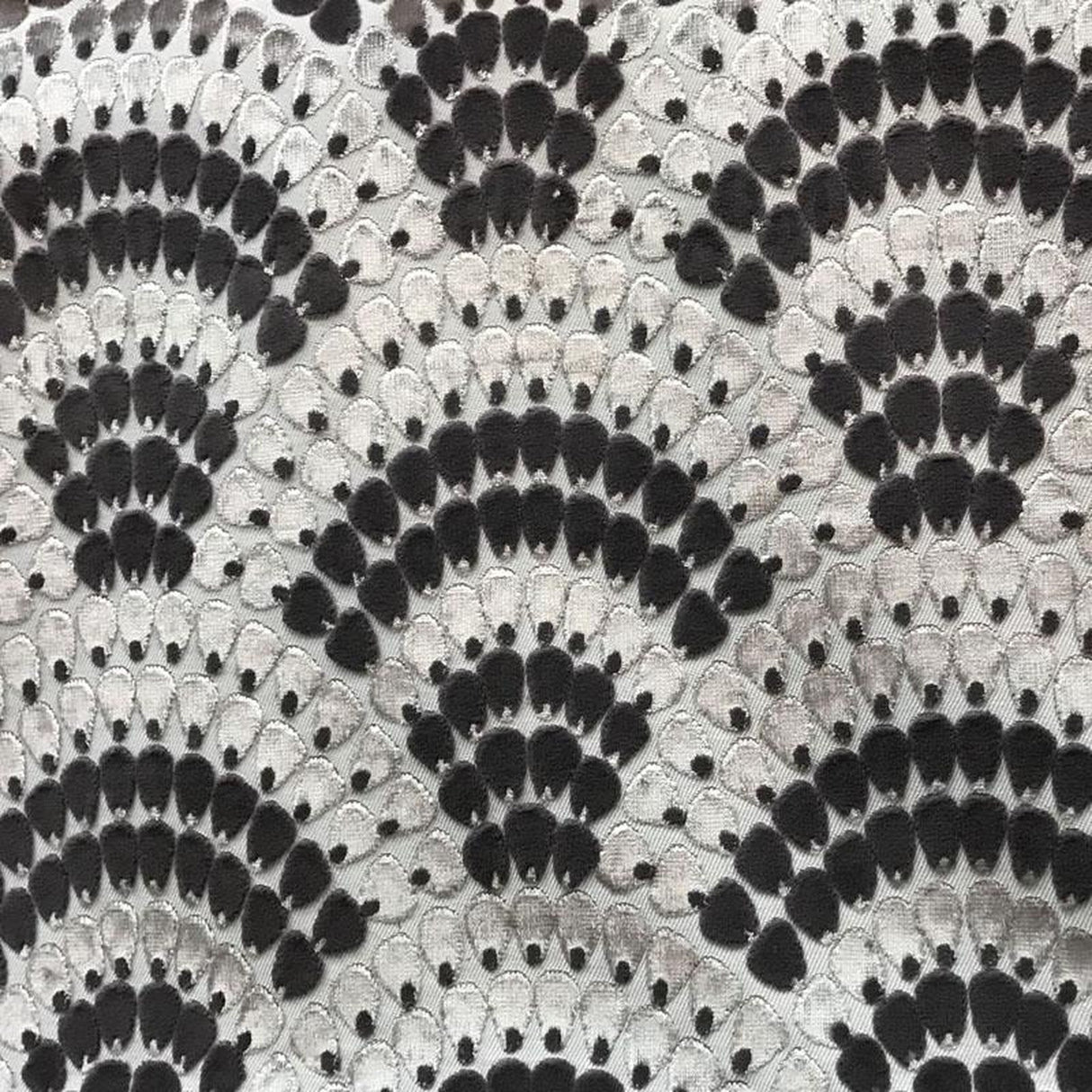 Lennix Cut Velvet Fabric - Scallop Multi-Colored, 55" Width (1 Yard)