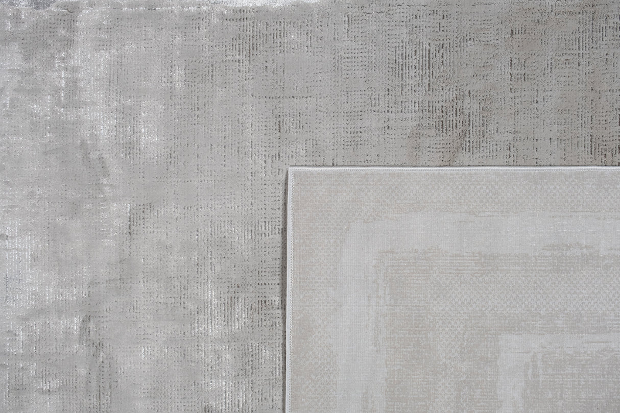 LEON 3201 Polyester Viscose Area Rug - Beige, Machine Loom, Made In Turkey, 9' 8" X 13' (1 Rug)