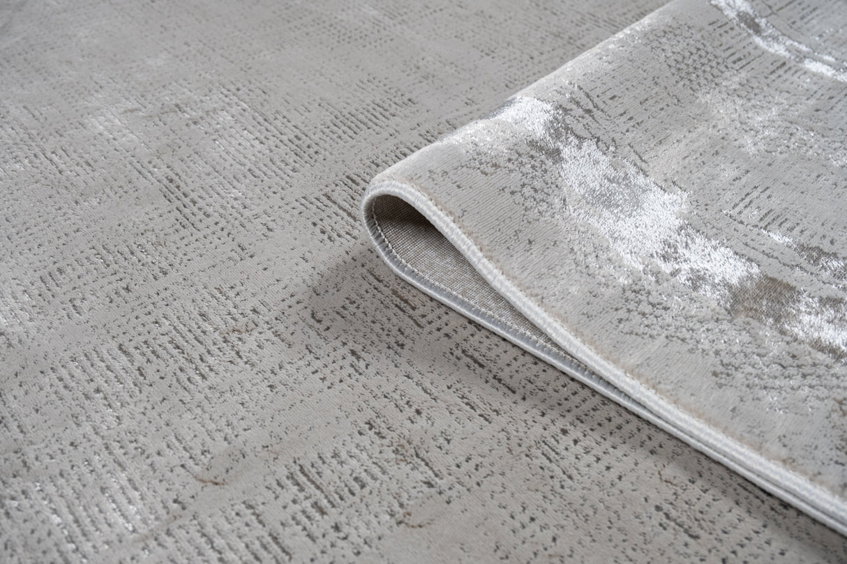 LEON 3201 Polyester Viscose Area Rug - Beige, Machine Loom, Made In Turkey, 9' 8" X 13' (1 Rug)