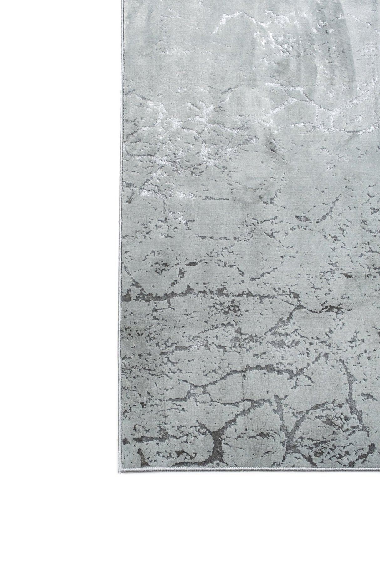 LEON 3203 Polyester Shiny Viscose Area Rug - Grey, Machine Loom, Made In Turkey (9' 8" X 13')