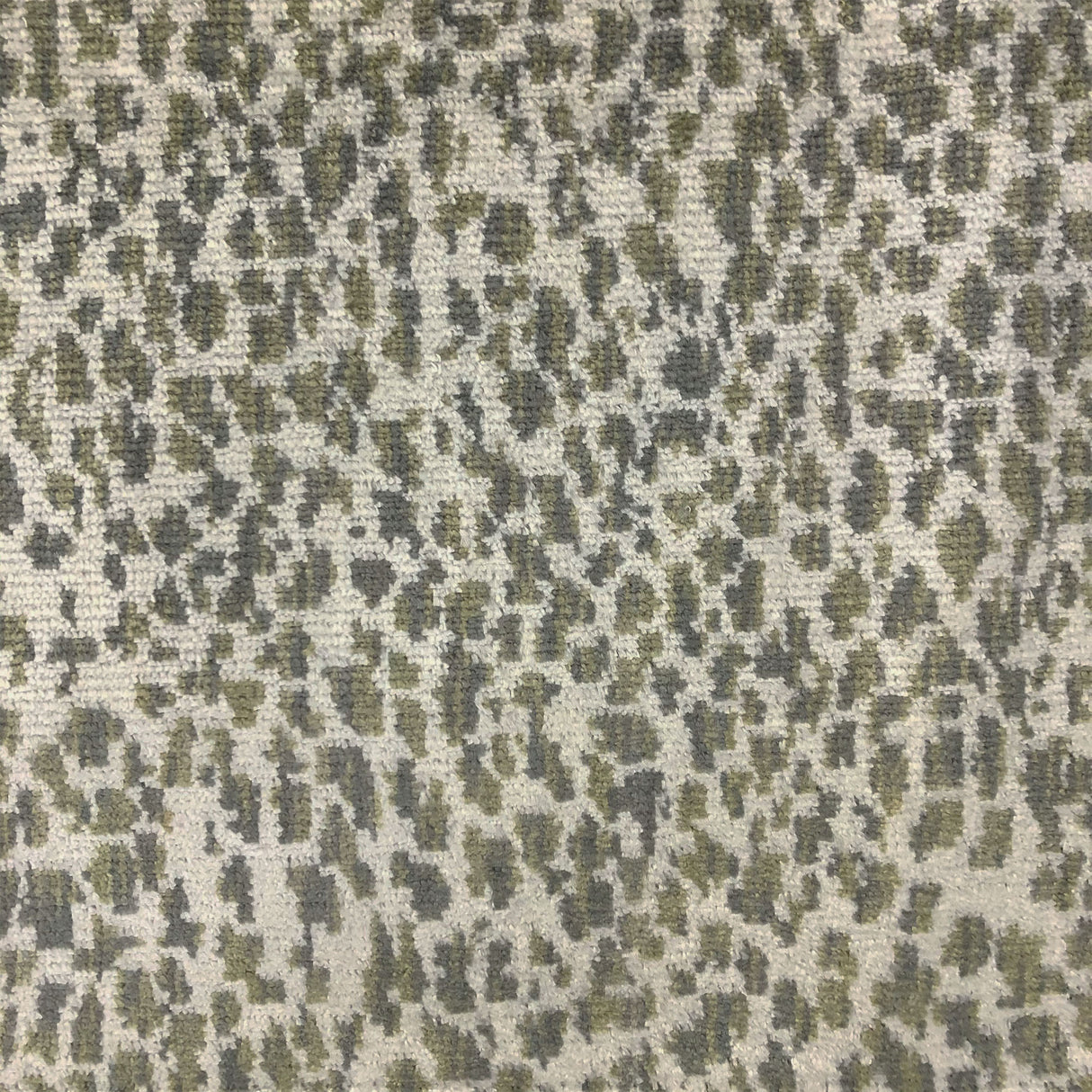 Lepard Animal Print Polyester Fabric - Velvet On Linen Look, Navy, Taupe, Gray, 55" Width (1 Yard)