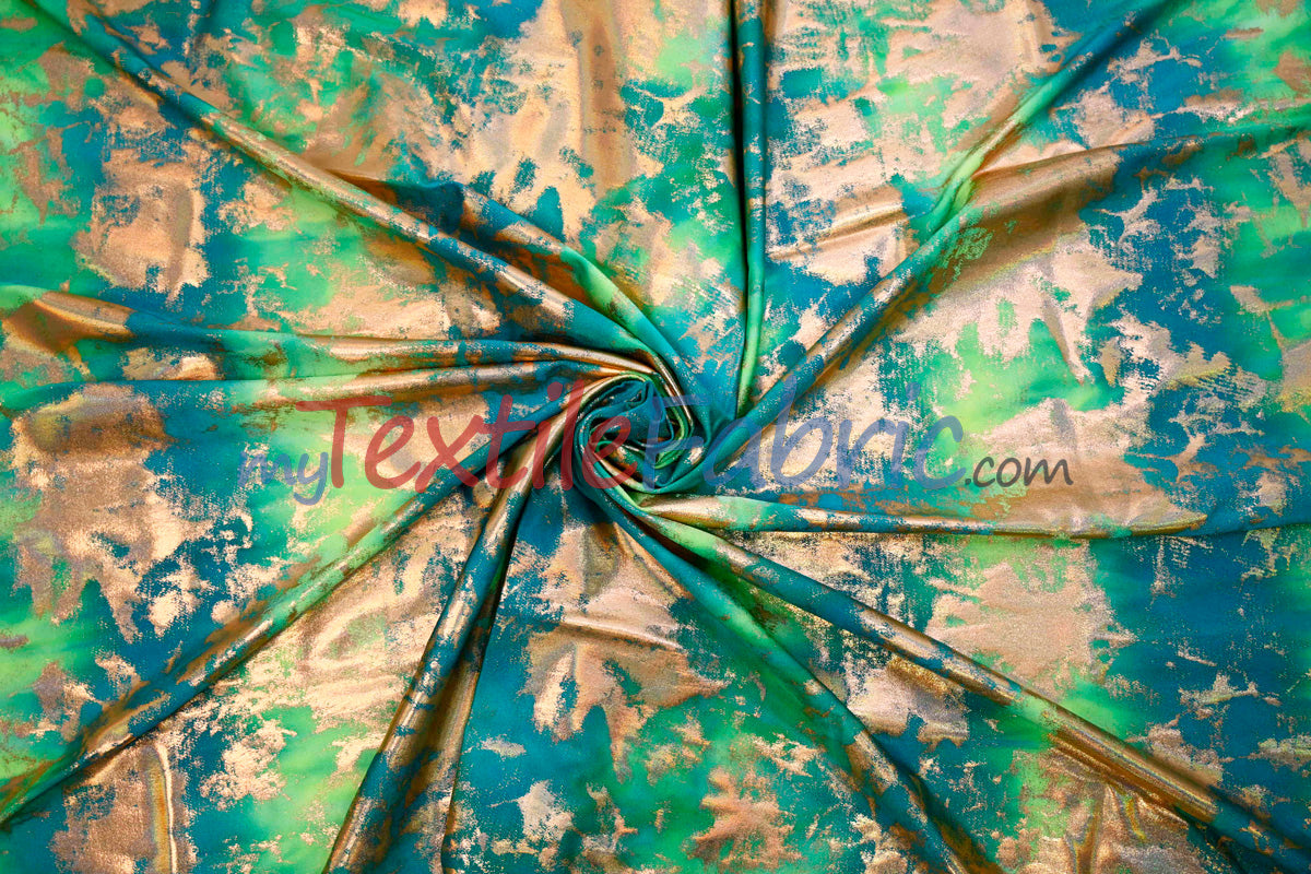 Tie Dye Hologram Spandex Fabric - Vibrant Multicolor Tie Dye, 58/60" Width (1 Yard)