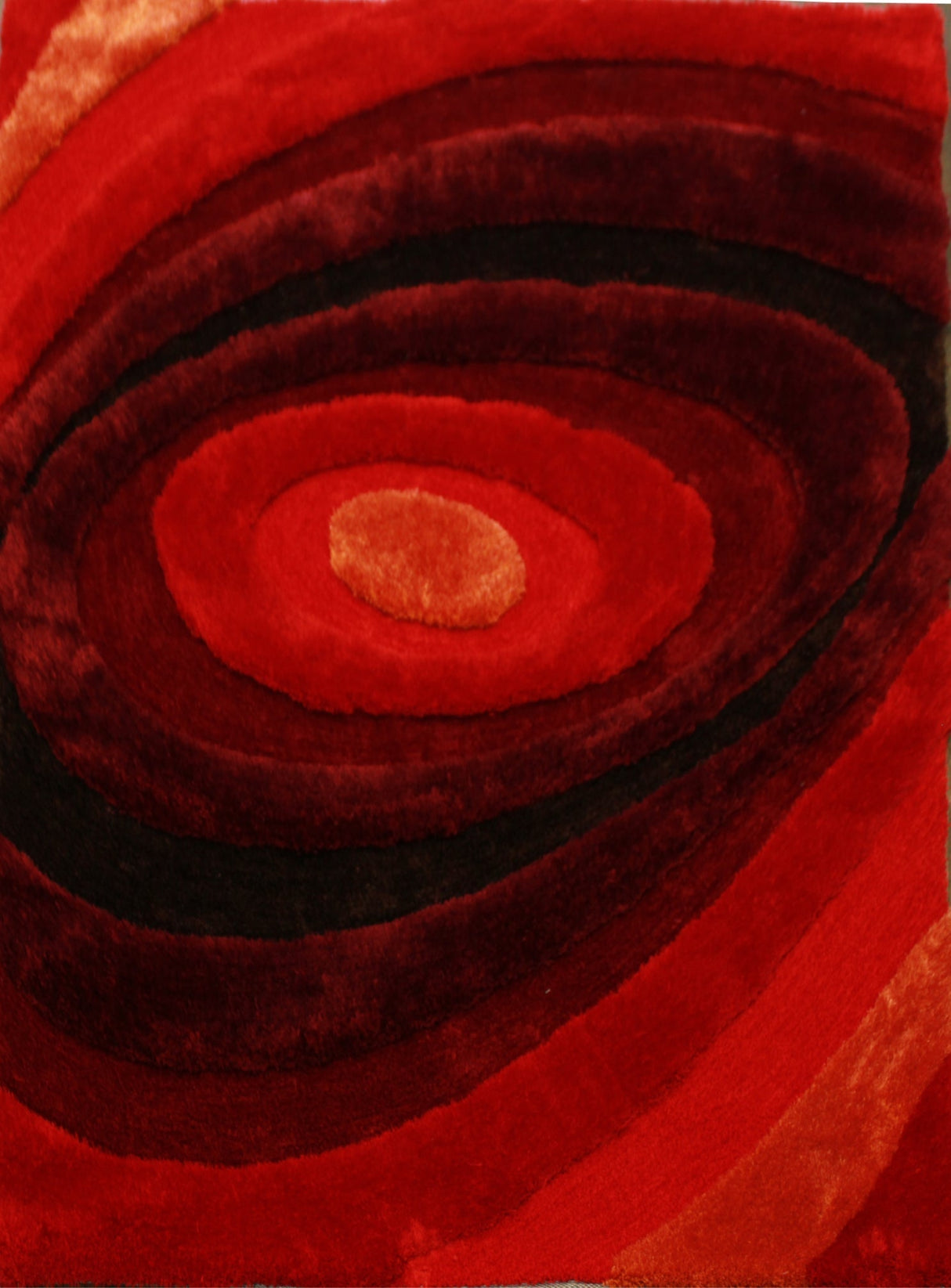 Soft Plush Fluffy Circle Design Polyester Fabric - Shag Area Rug, Circle Design, 7'6" X 10'3" (1 Piece)