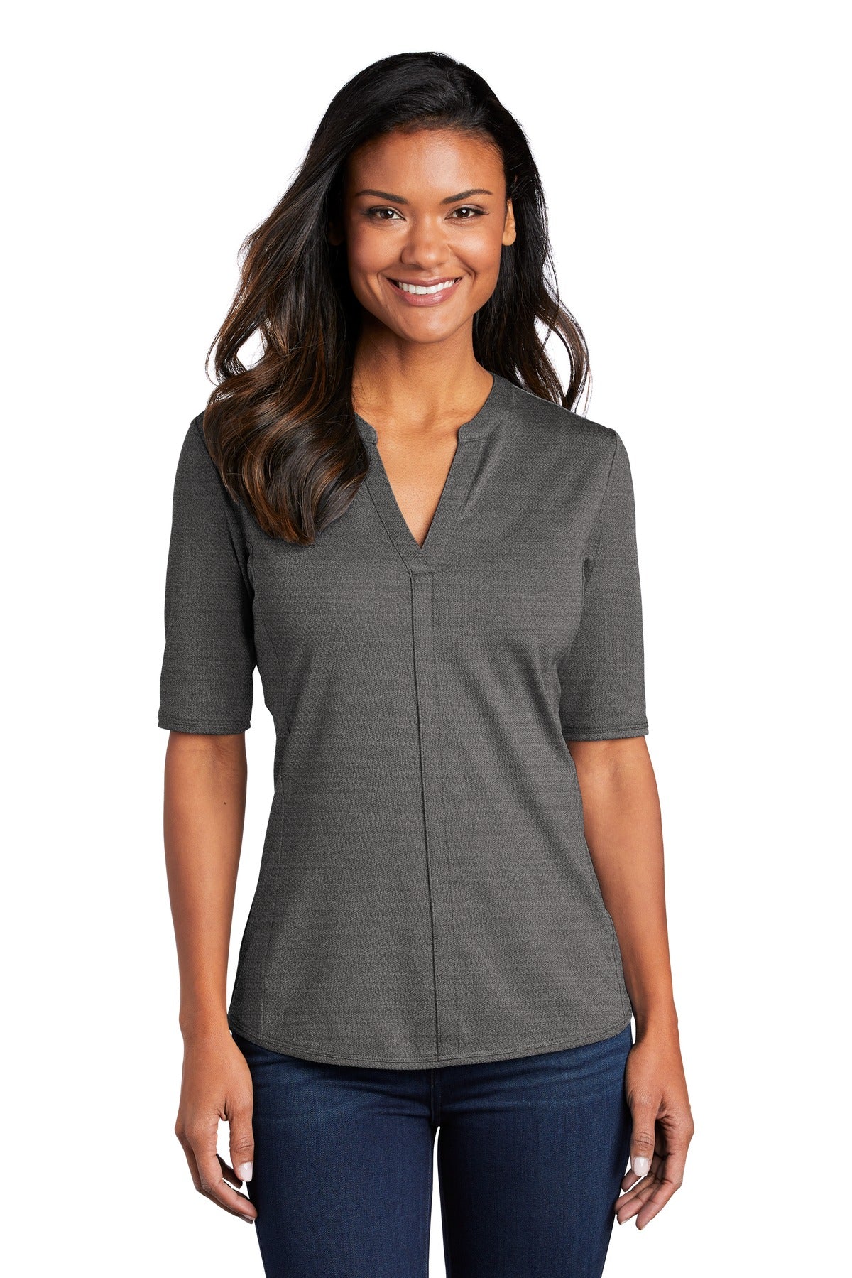 Port Authority ® Women's Stretch Heather Open Neck Top
