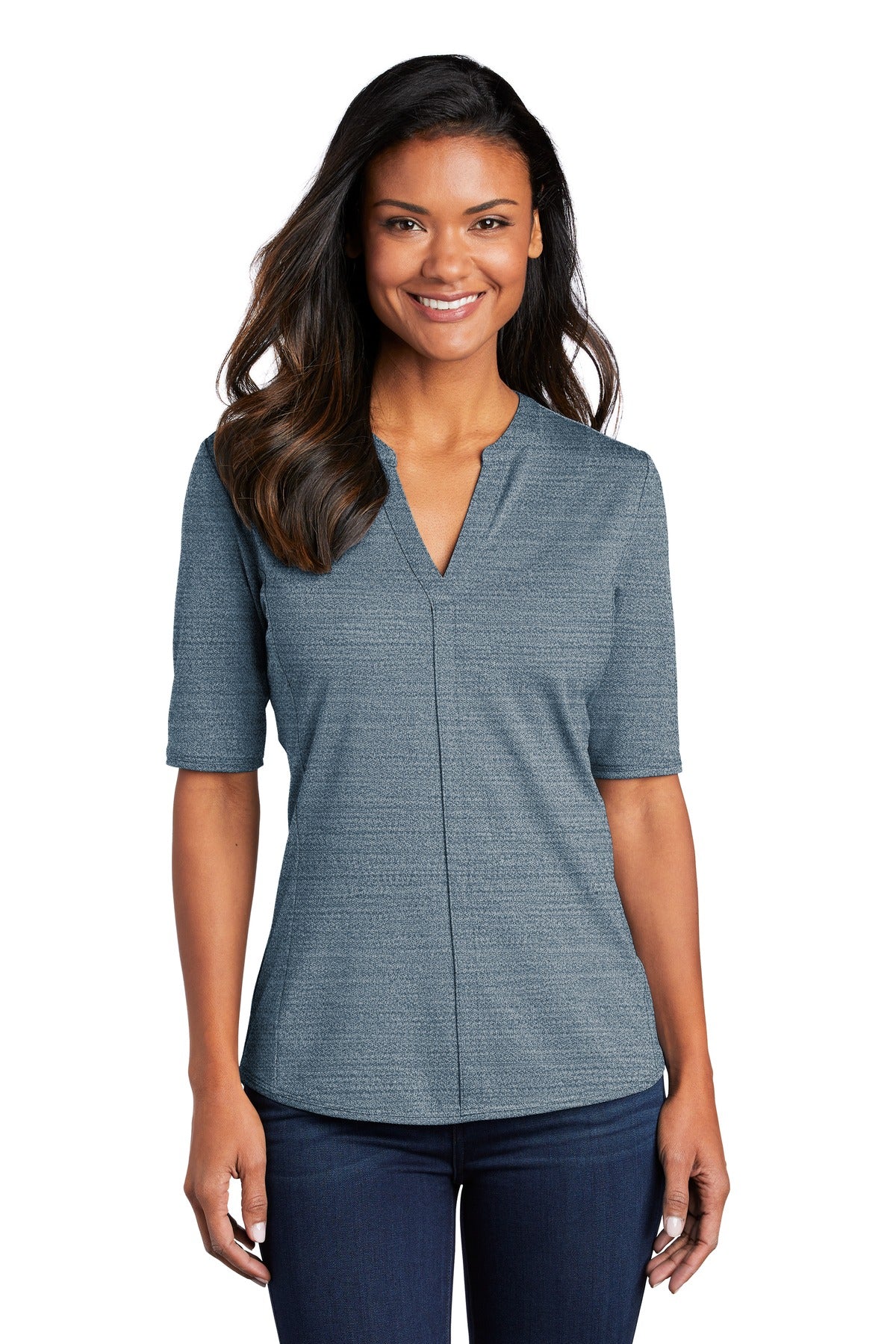 Port Authority ® Women's Stretch Heather Open Neck Top