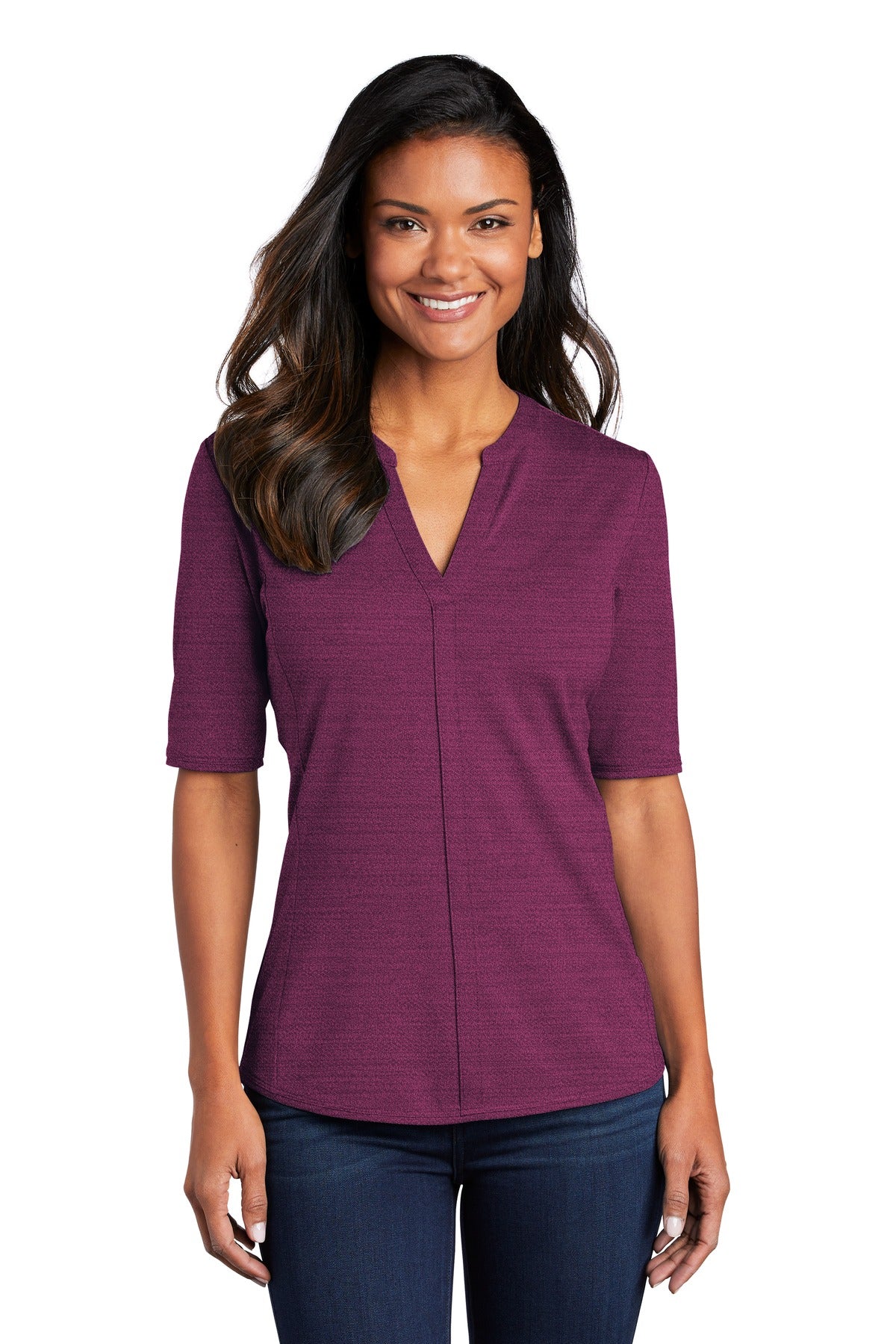 Port Authority ® Women's Stretch Heather Open Neck Top