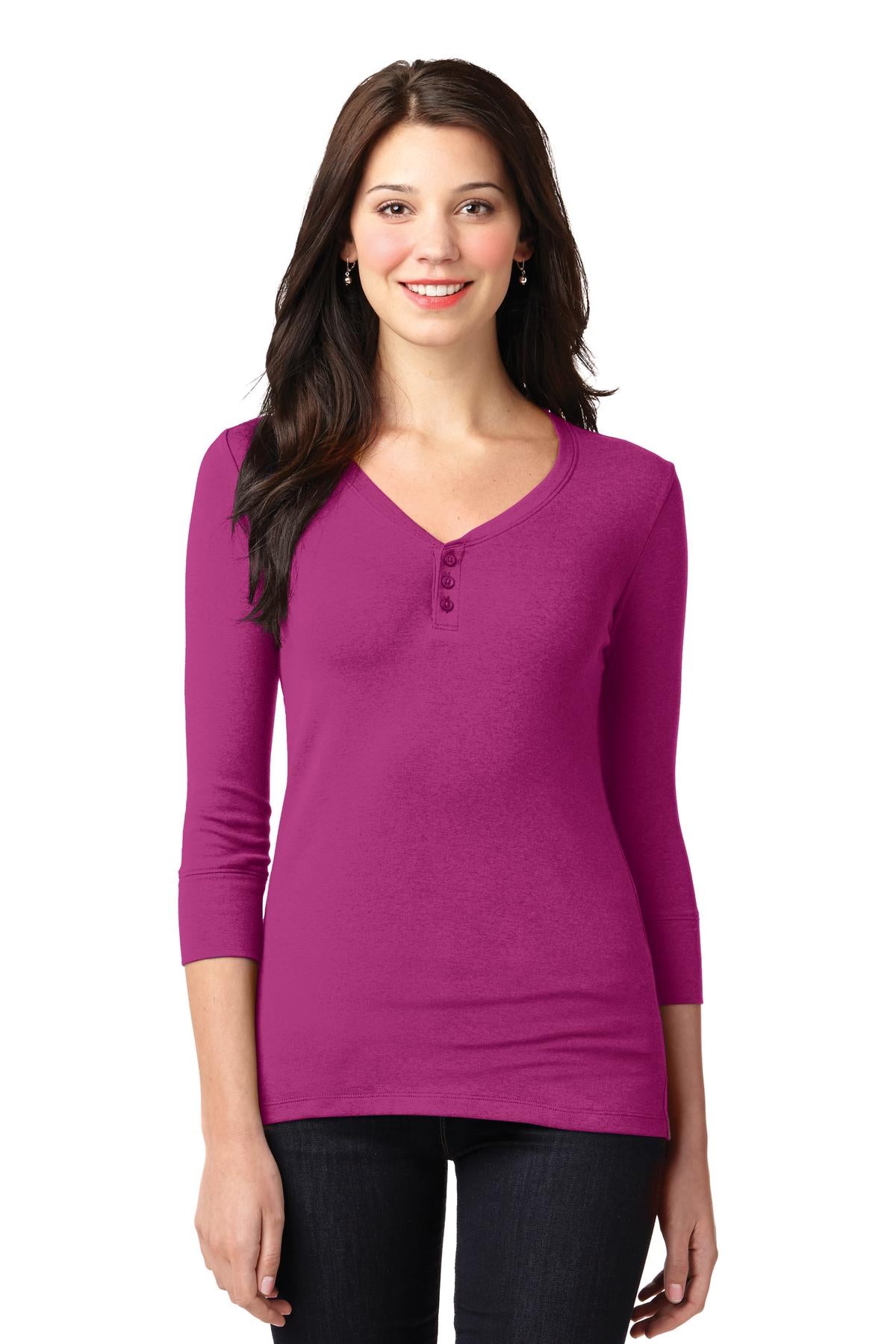Port Authority® Ladies Concept Stretch 3/4-Sleeve Scoop Henley