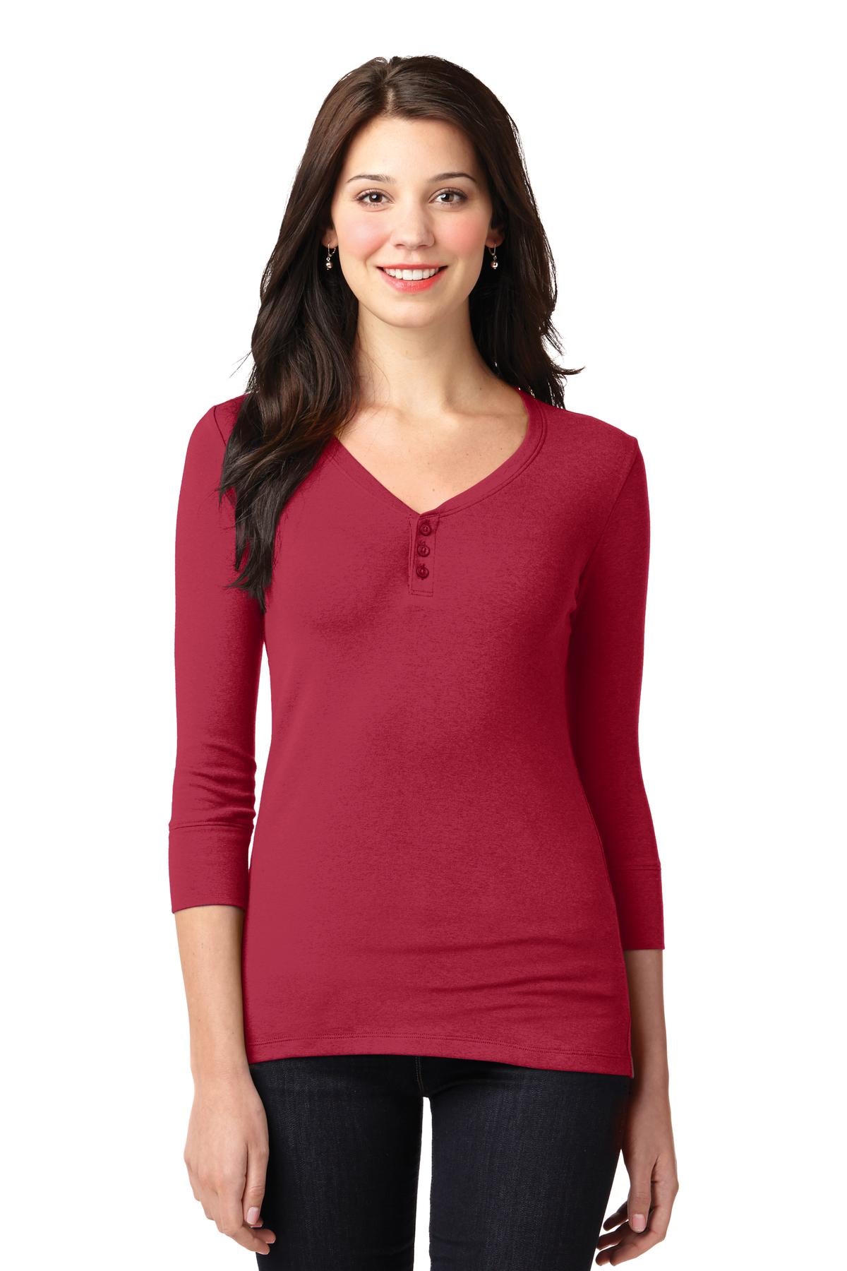 Port Authority® Ladies Concept Stretch 3/4-Sleeve Scoop Henley
