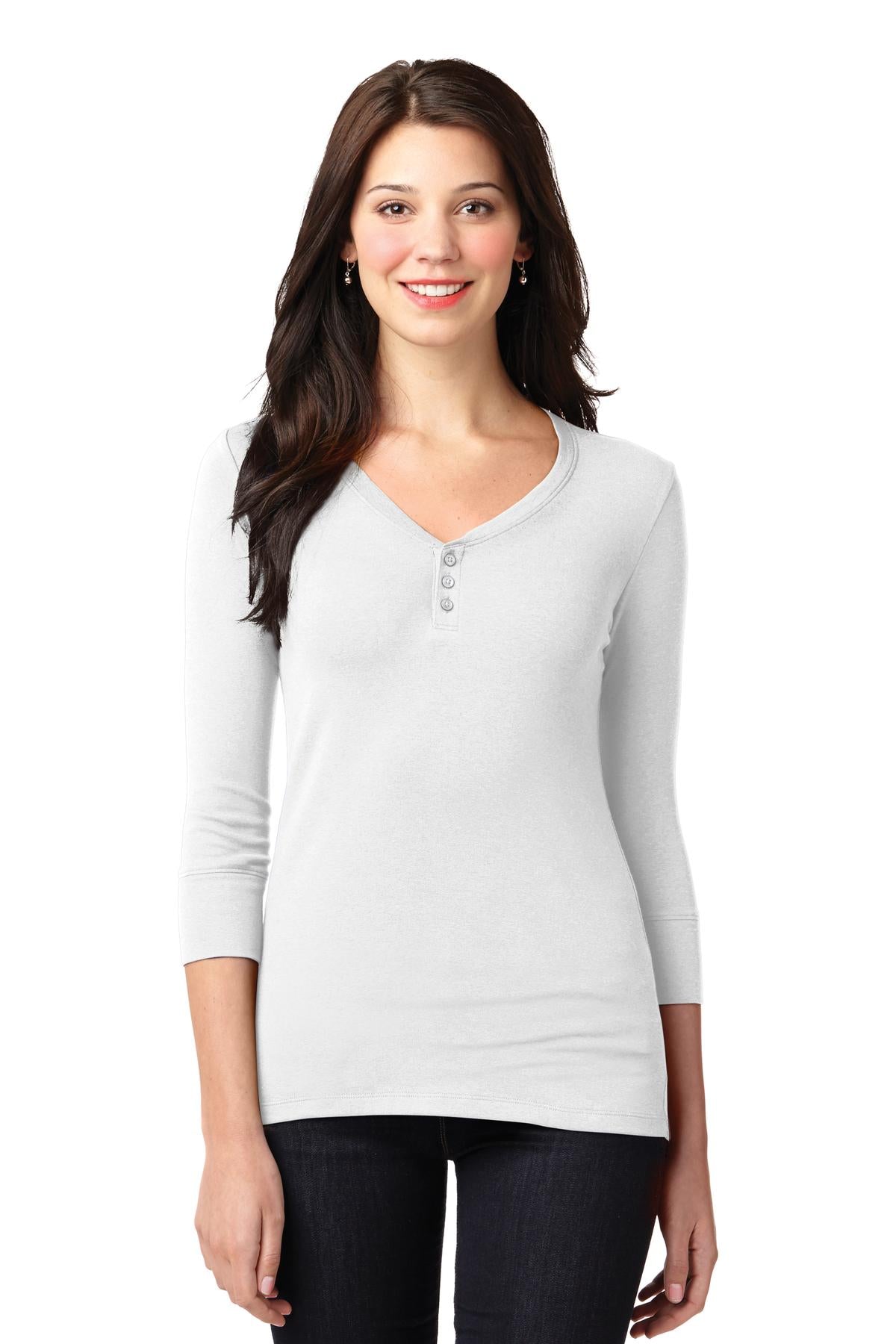 Port Authority® Ladies Concept Stretch 3/4-Sleeve Scoop Henley
