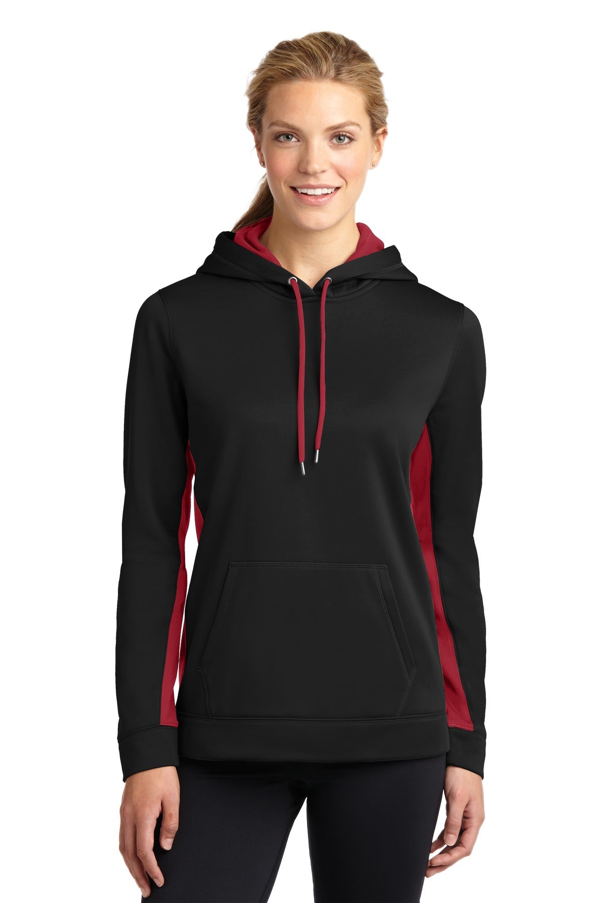 Sport-Tek® Women's Sport Wick Fleece Colorblock Hooded Pullover