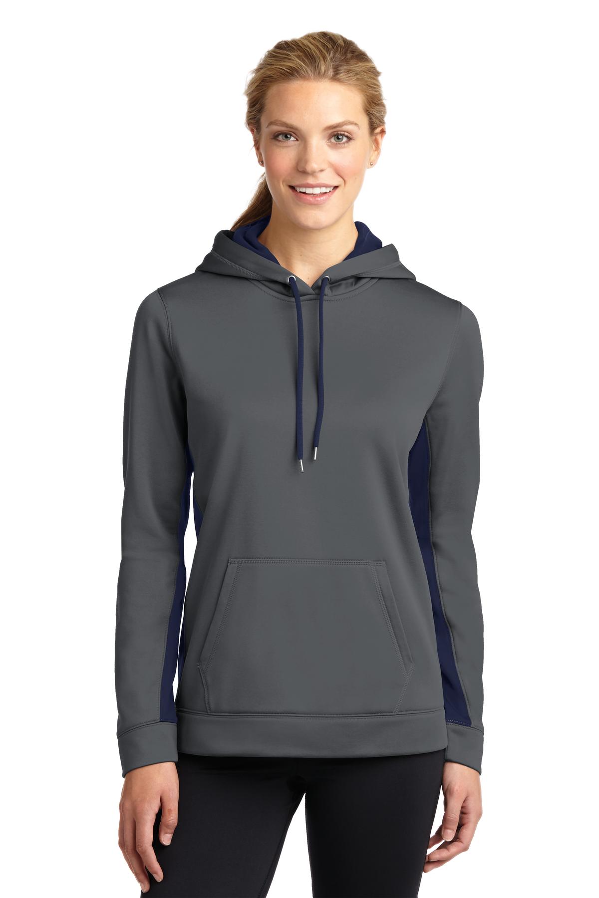 Sport-Tek® Women's Sport Wick Fleece Colorblock Hooded Pullover