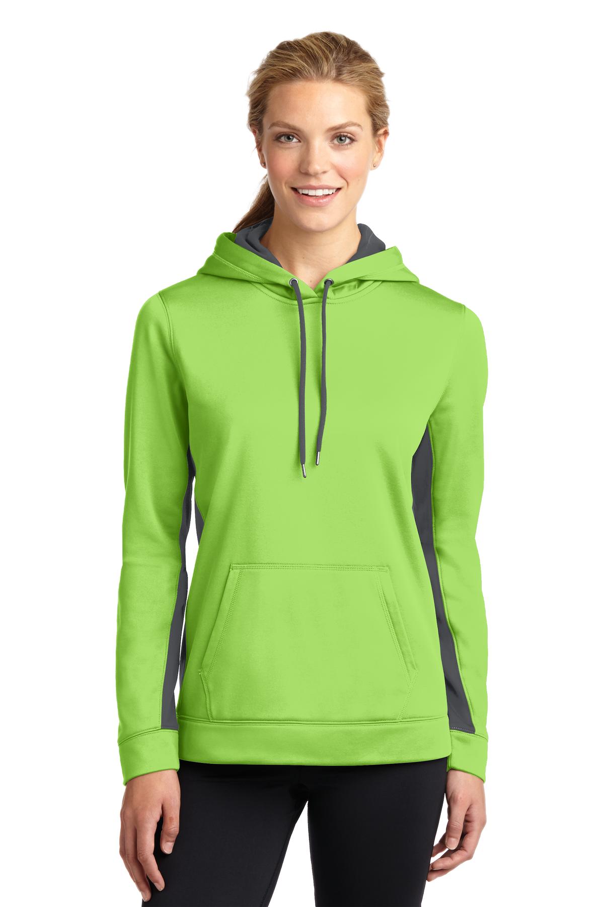 Sport-Tek® Women's Sport Wick Fleece Colorblock Hooded Pullover