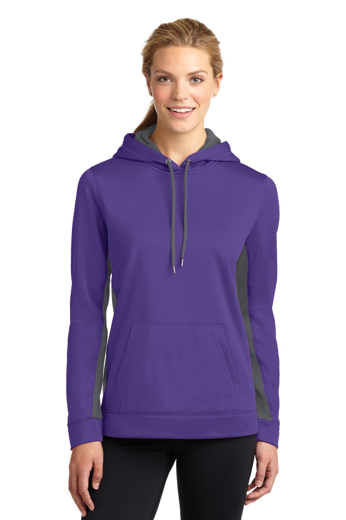 Sport-Tek® Women's Sport Wick Fleece Colorblock Hooded Pullover