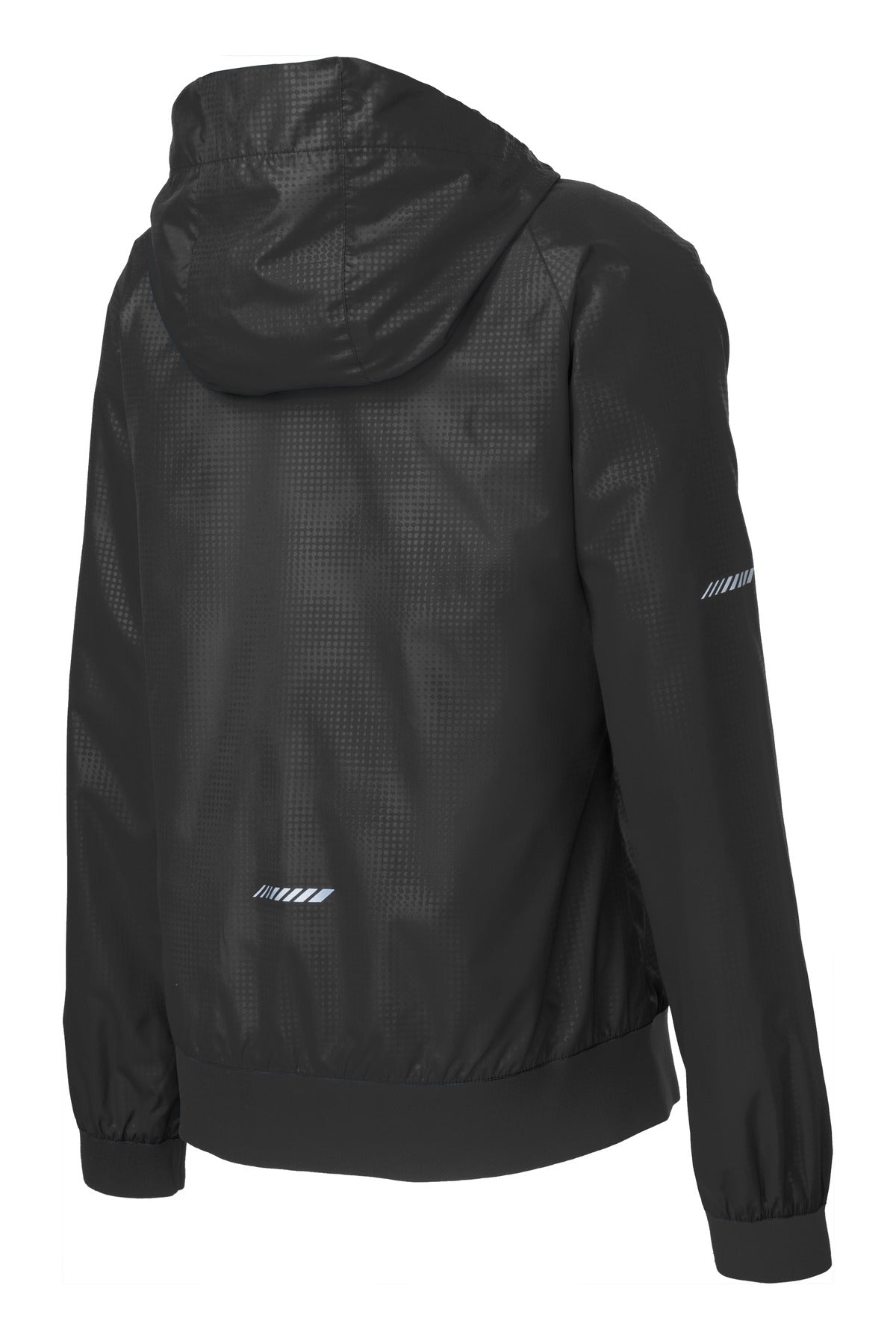 Sport-Tek® Ladies Embossed Hooded Wind Jacket