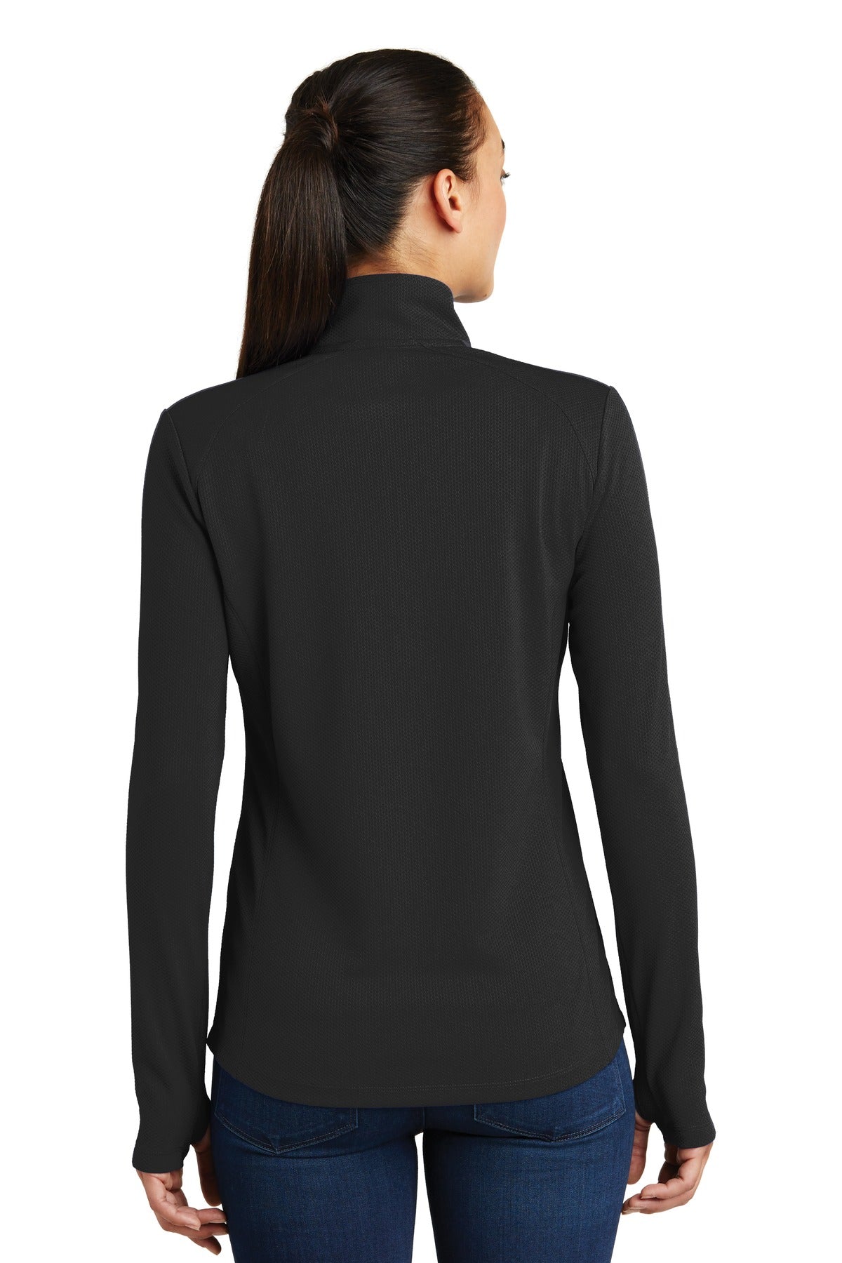 Sport-Tek® Women's Sport-Wick Textured Colorblock 1/4-Zip Pullover
