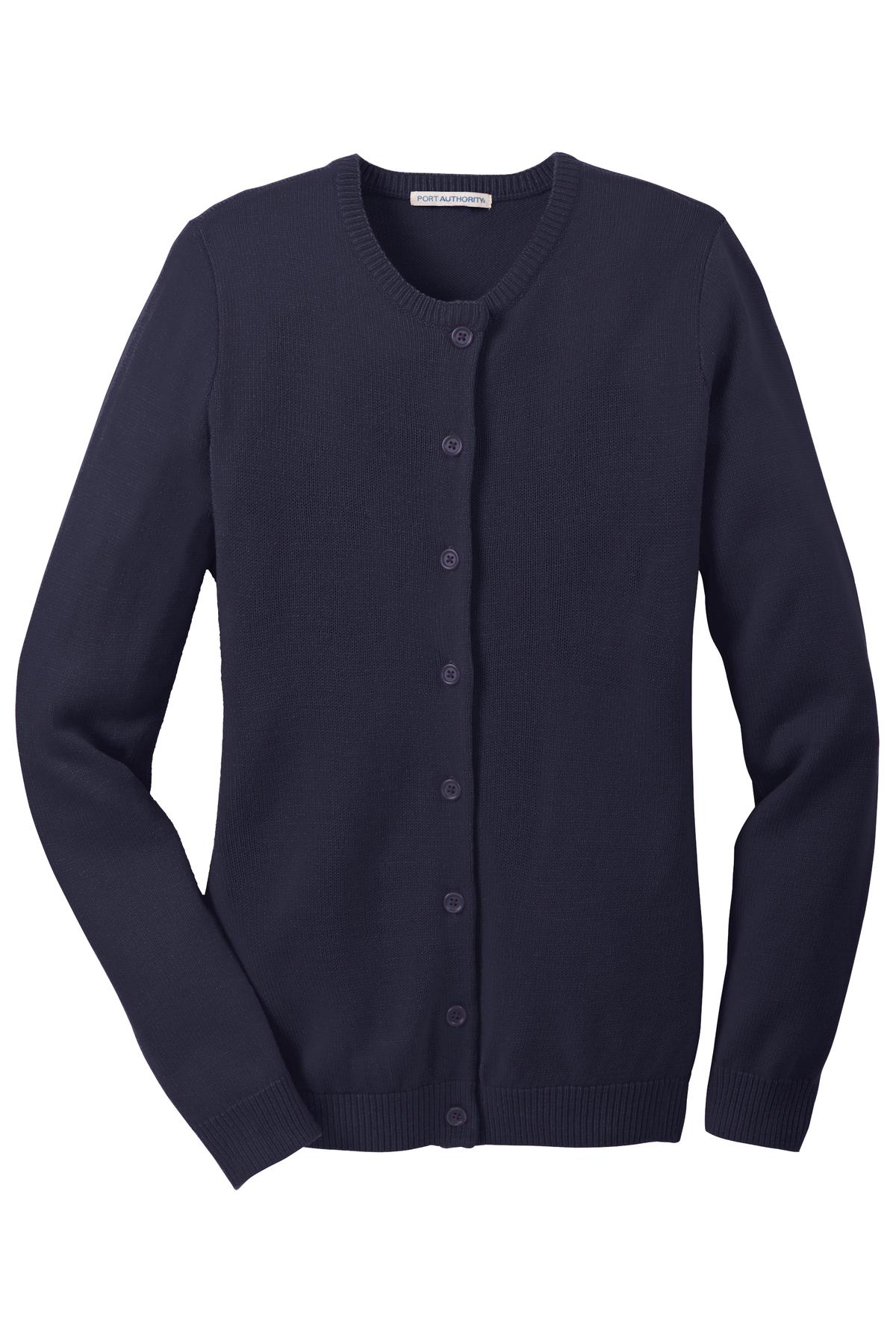 Port Authority® Ladies Value Jewel-Neck Cardigan Sweater