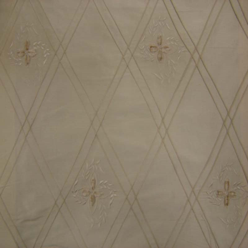 Lucile Silk Fabric - Diamond Floral Embroidered, 54" Width (1 Yard)