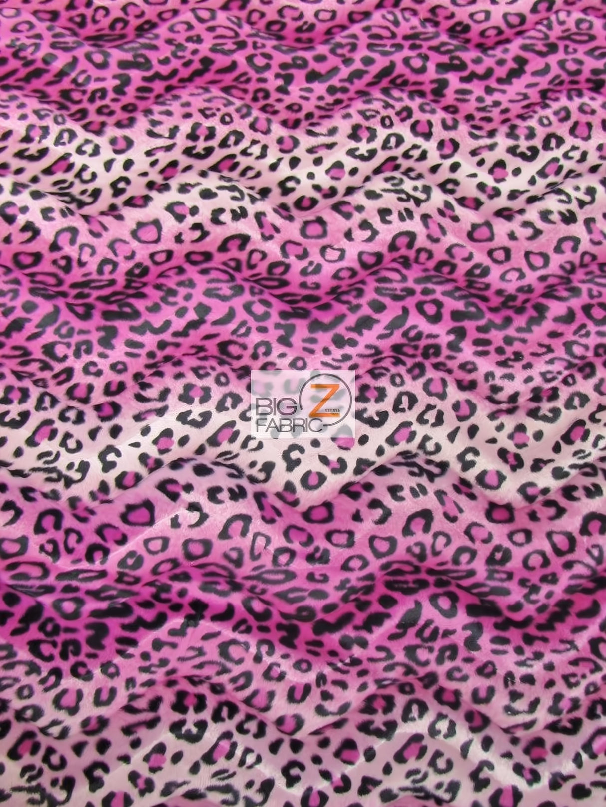 Pink/Fuchsia Velboa Leopard Short Pile Fabric
