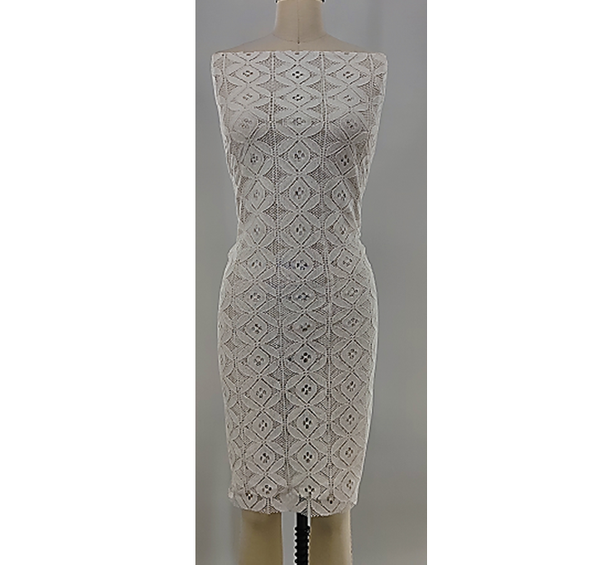 1 Yard Elegant Off-White Lace Fabric, 57/58" Wide, Cotton-Poly Blend for Apparel & Crafts