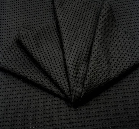 1 Yard Black Lace Fabric 1D627, 84% Cotton 16% Nylon, 57/58" Wide, Lightweight Apparel Fabric