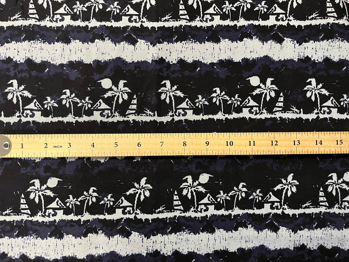 Lagoon Nights Rayon Fabric - Vibrant Print, 45" Width (1 Yard)