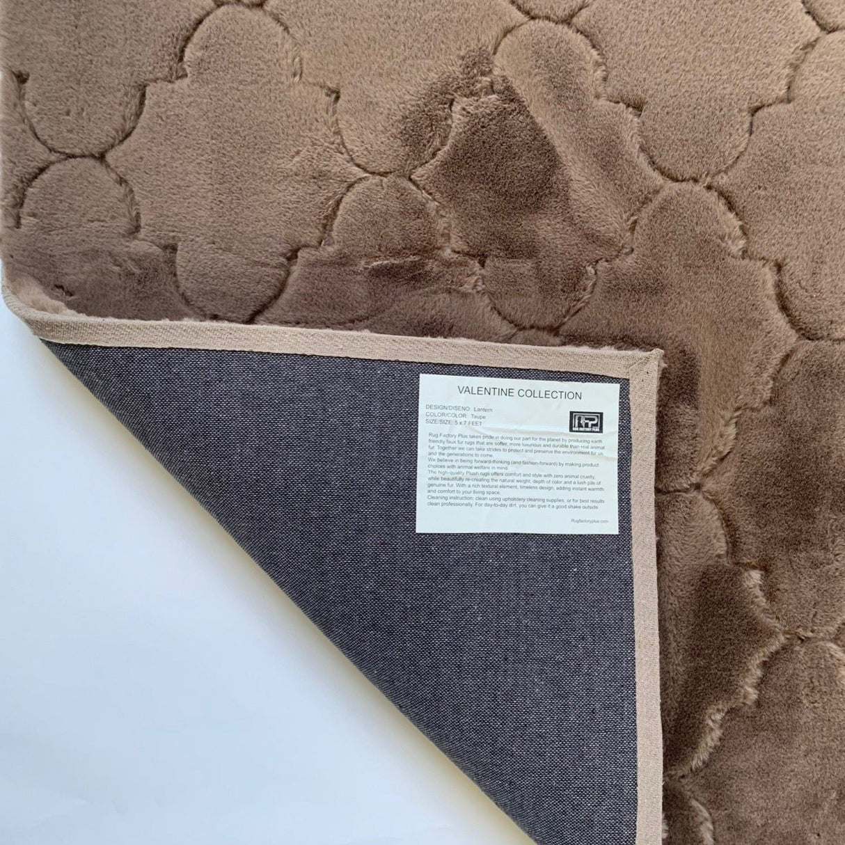 Soft Cozy Fuzzy Faux Fur Area Rug - Brown Clover Pattern, 5' X 7' (1 Rug)