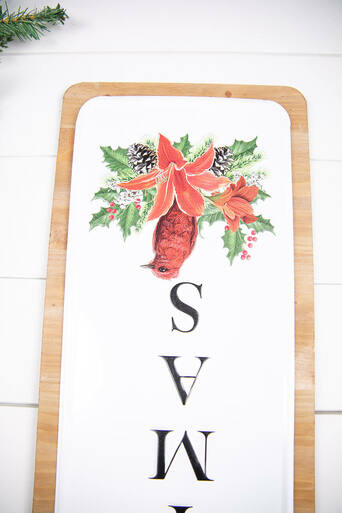 31.5” Metal & Wood Christmas Wall Decor