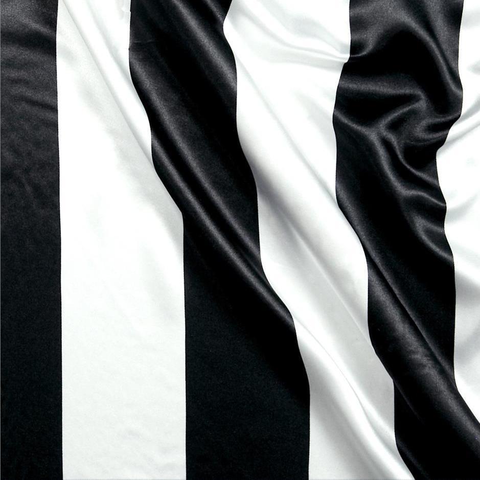 Black White Stripe 1″ inch Satin Fabric