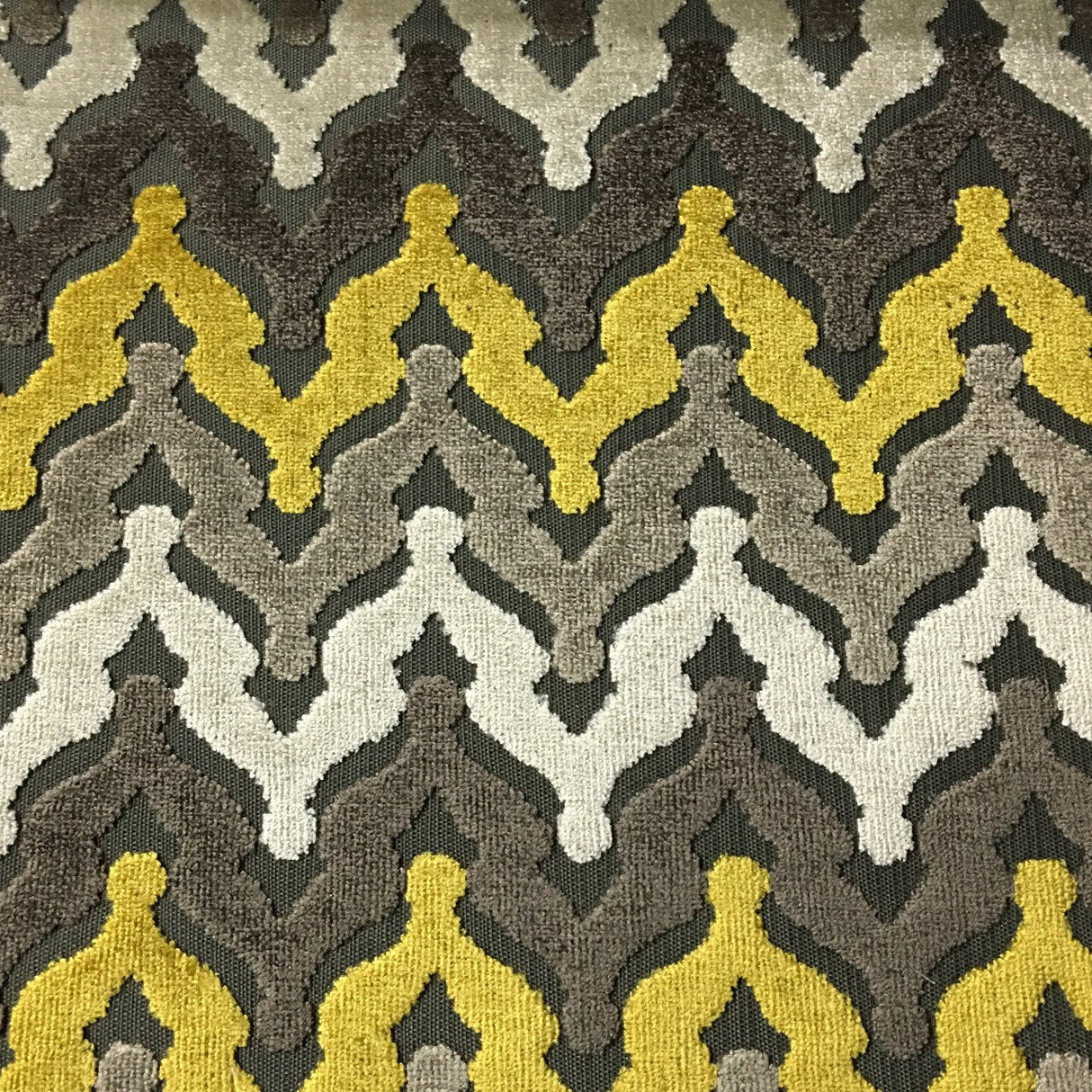 Cut Velvet Upholstery Fabric Presley Chevron Pattern