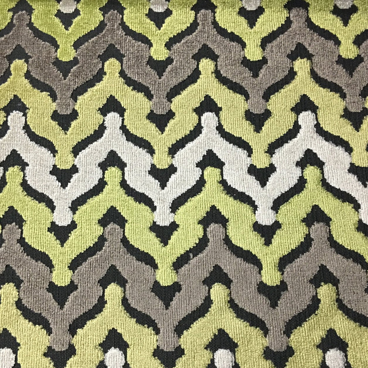 Cut Velvet Upholstery Fabric Presley Chevron Pattern