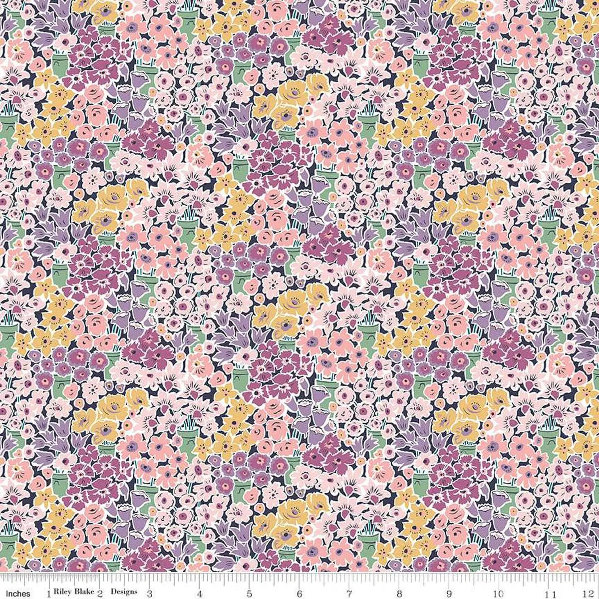 Cotton Print Liberty Rossellie Blooms Fabric 44/45"