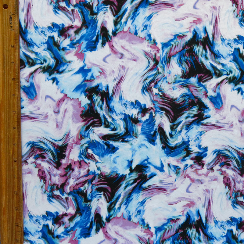Athletic Jersey Knit Poly Spandex Olympus Light Arty Swirl