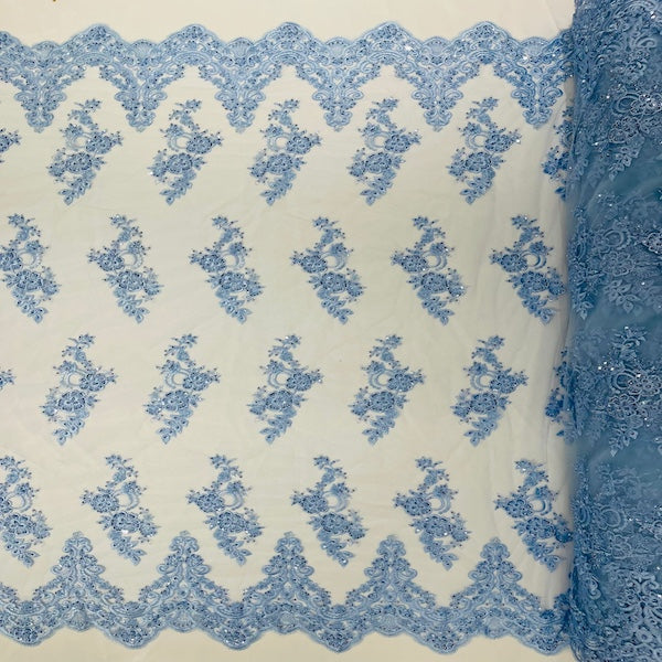 Beaded Lace Fabric Helena Floral 50" Width
