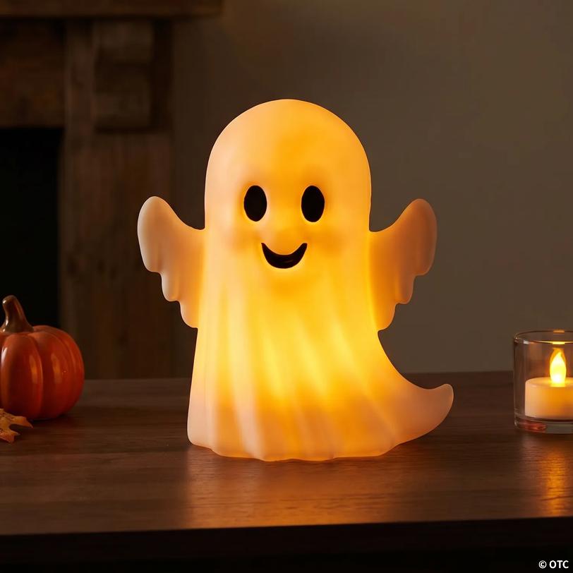 Light-Up Smiling Ghost with Arms Tabletop Halloween Decoration