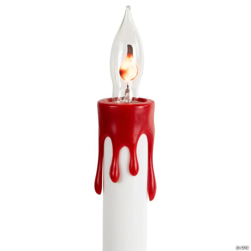 Lighted Flickering Candle Halloween Pathway Marker Lights - 4' Black Wire - 5ct