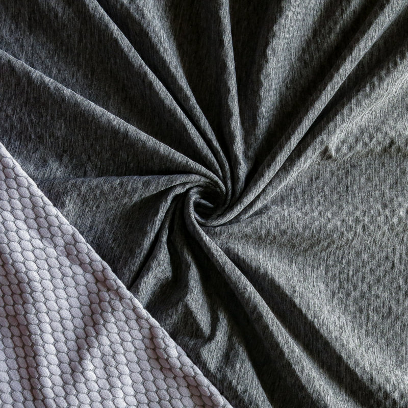 Poly Spandex Fleece Knit Fabric - Lilac Grey Heathered Dry Switch