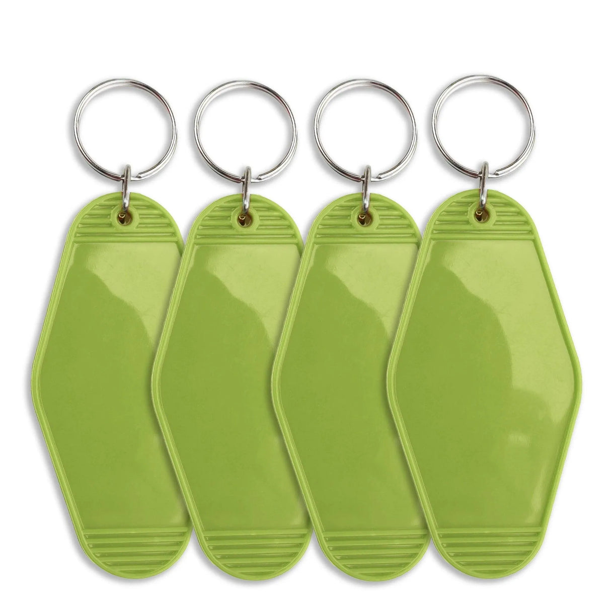 Retro Motel Keychain with Silver Ring - Lime Green (4 per Set)