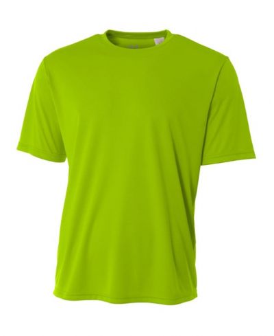 A4 NB3142 Youth Cooling Performance Crew Micro Poly Interlock Fabric - Lime, 44+ UPF, Moisture Wicking, Short Sleeve (1 Unit)