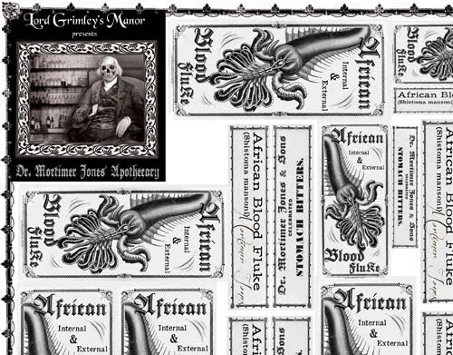 Dr. Mortimer Jones' Apothecary - Parasite Labels - Digital Download